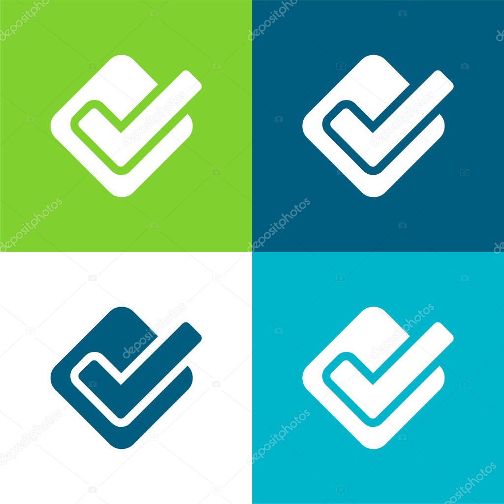 Accept Flat four color minimal icon set