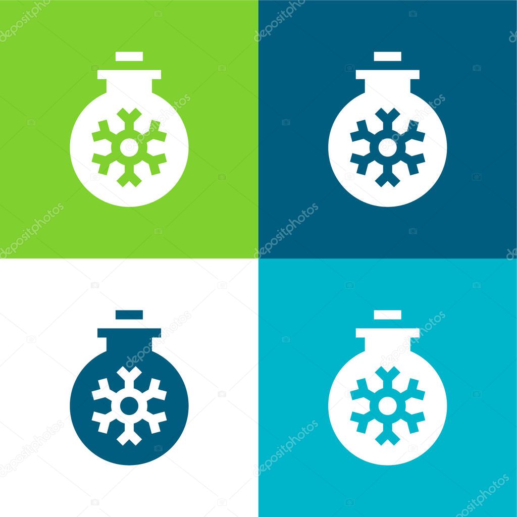 Bauble Flat four color minimal icon set