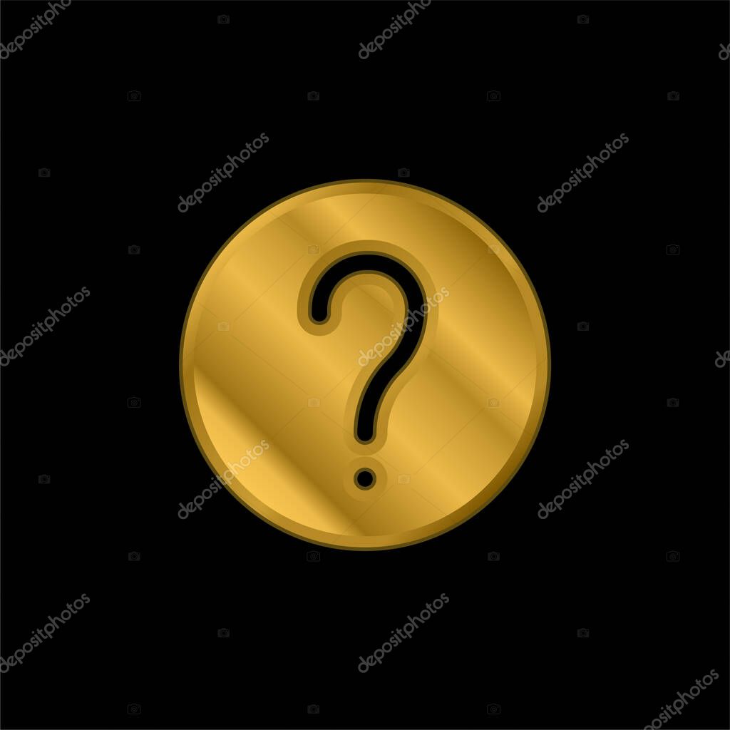 About gold plated metalic icon or logo vector