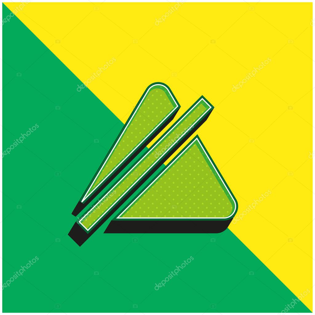 Bleach Green and yellow modern 3d vector icon logo