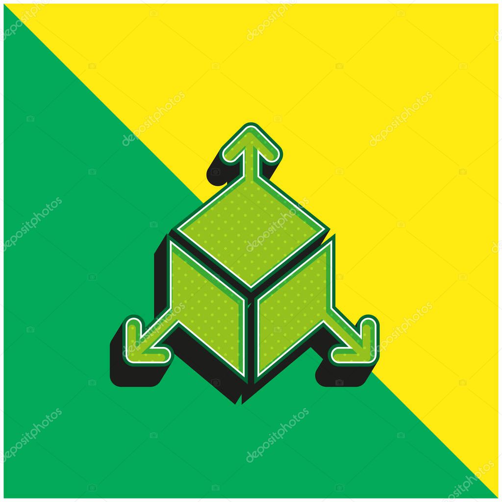 3d Green and yellow modern 3d vector icon logo