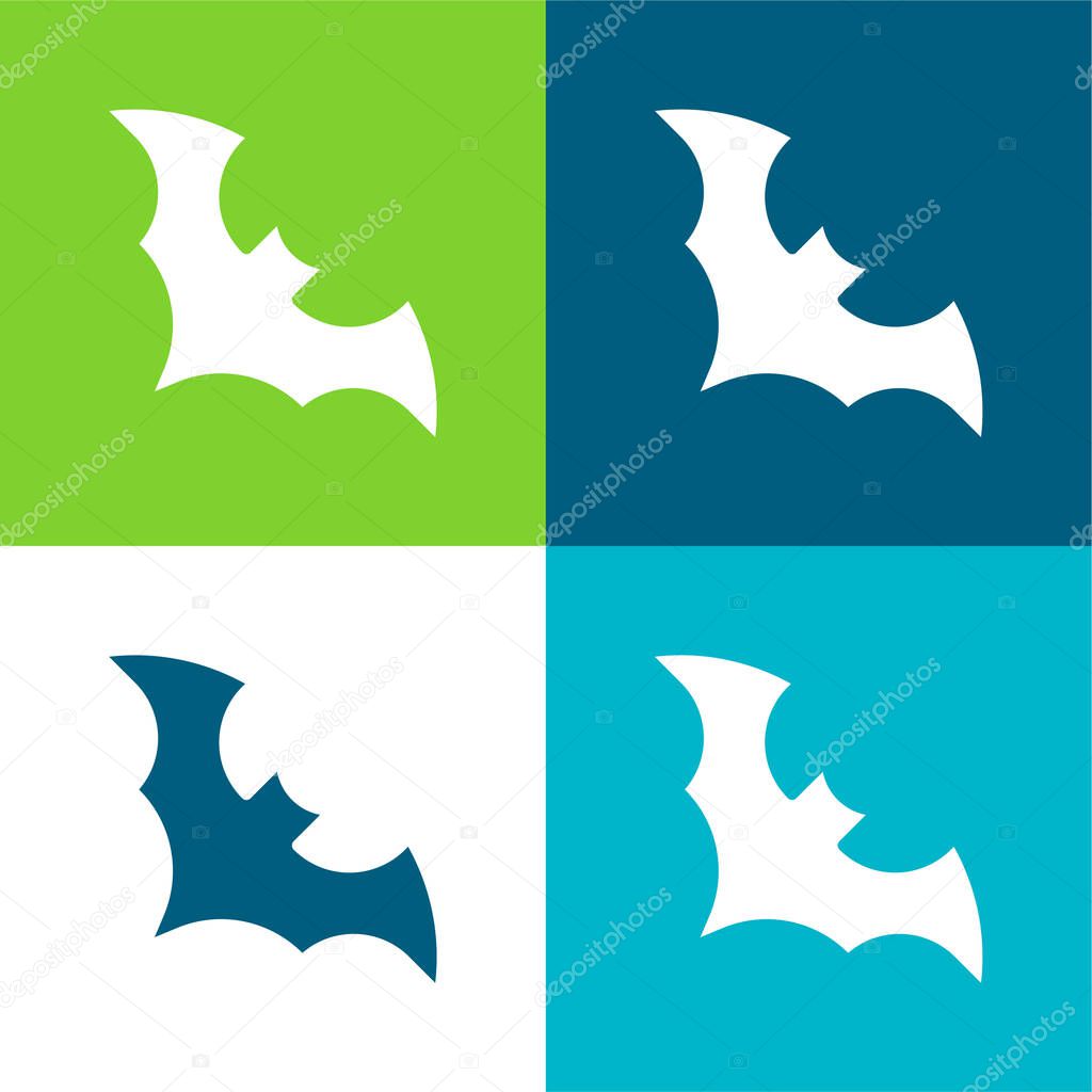 Bat Flat four color minimal icon set