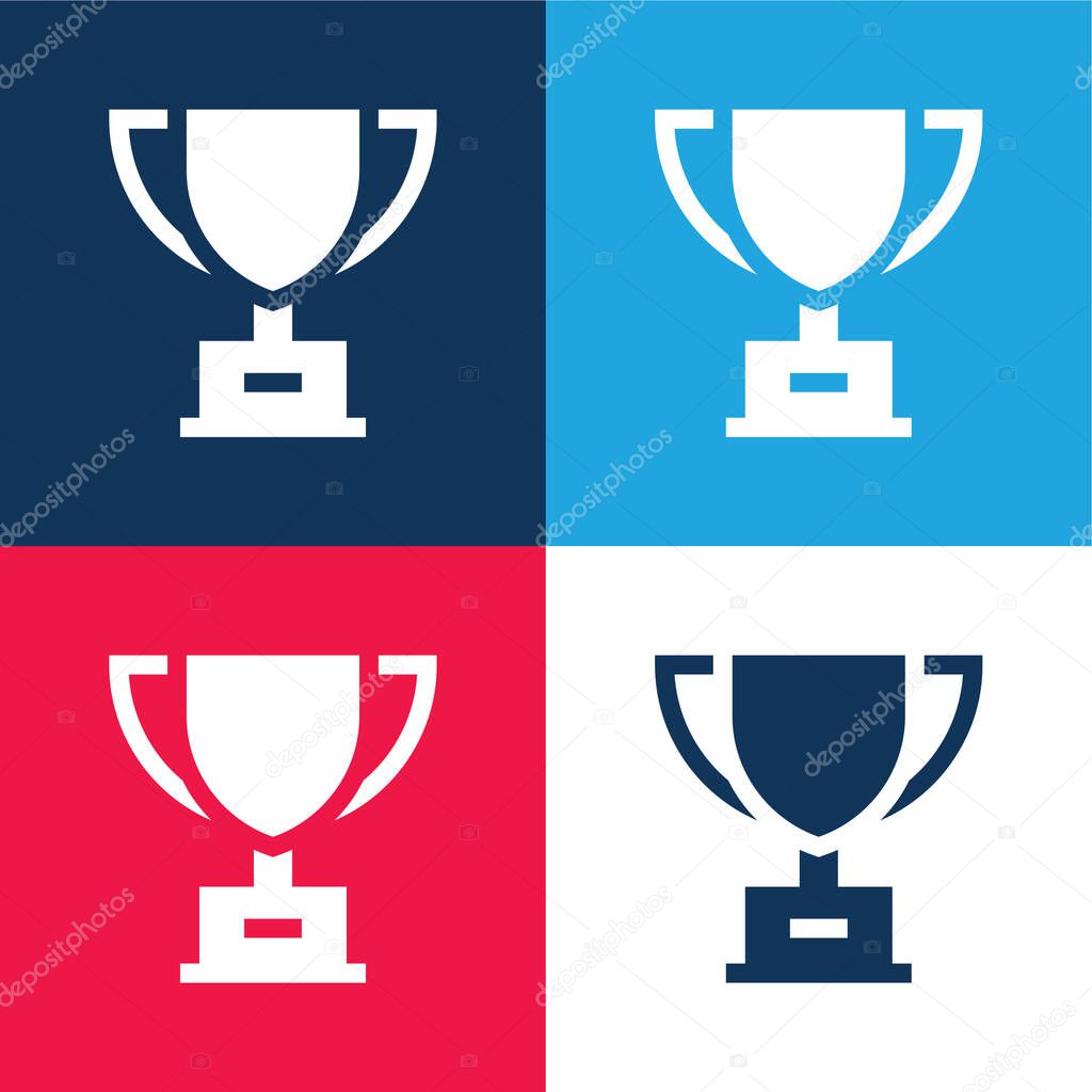 Award blue and red four color minimal icon set