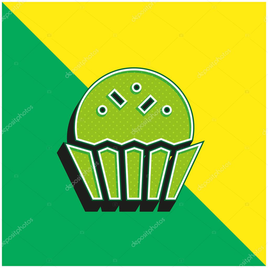 Bonbon Green and yellow modern 3d vector icon logo