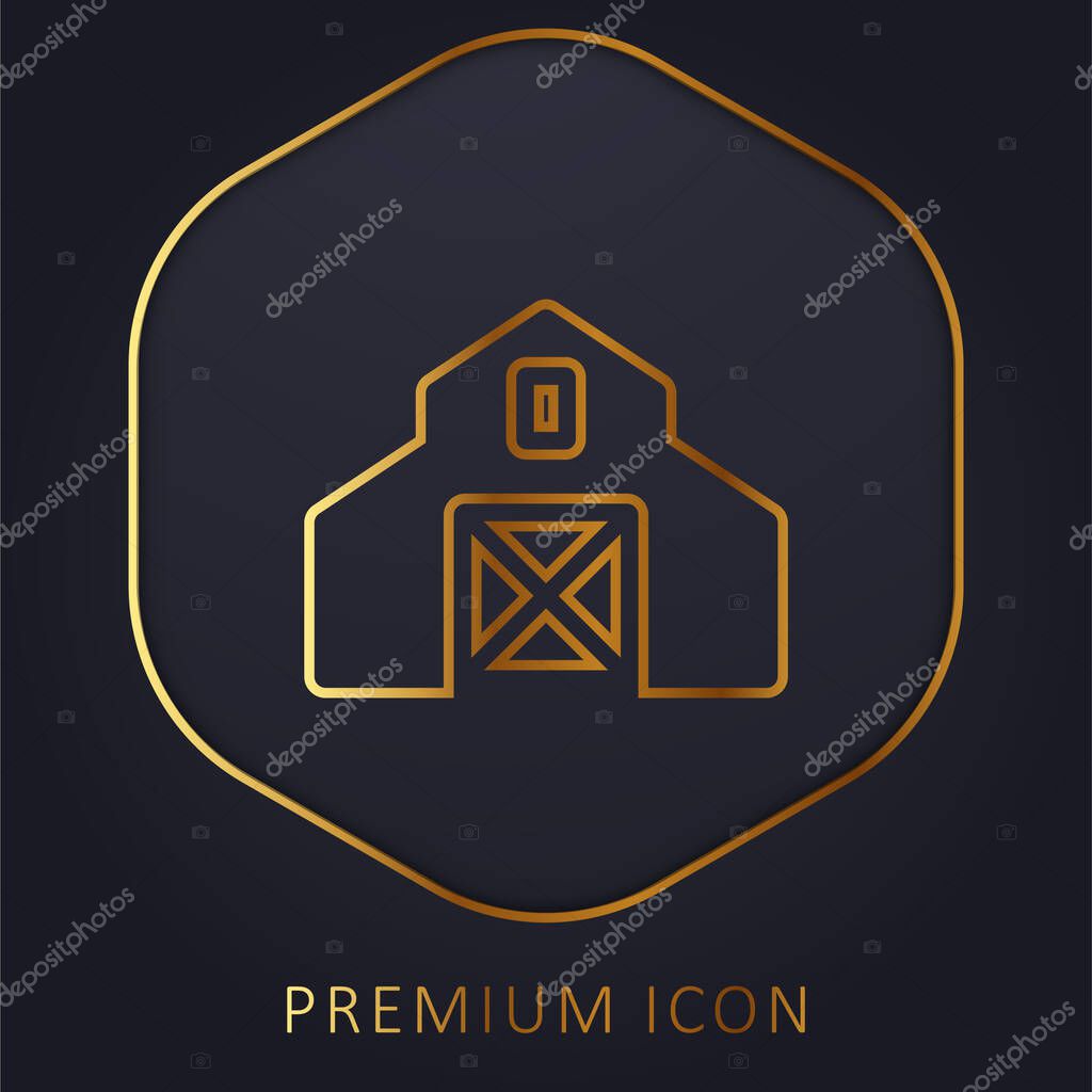 Barn golden line premium logo or icon
