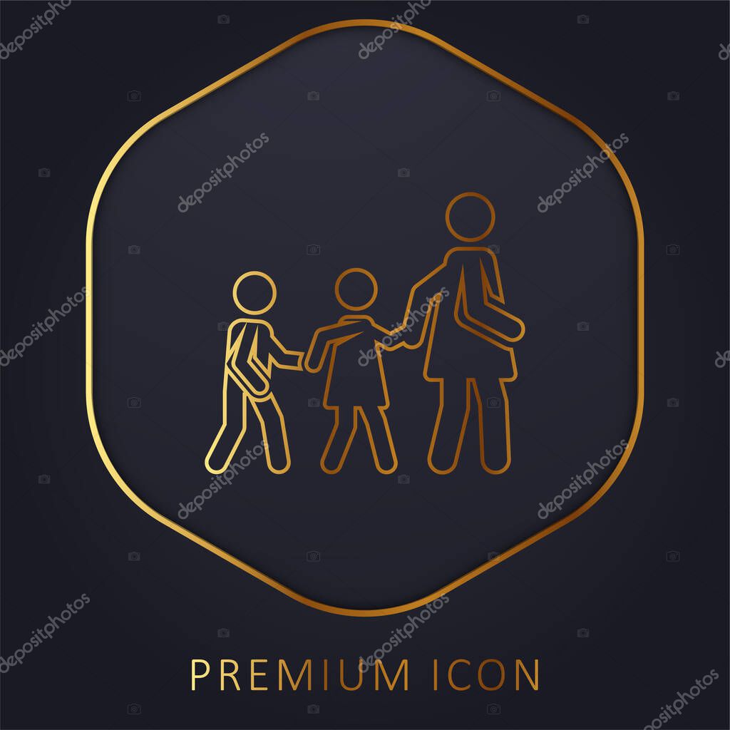 Babysitter golden line premium logo or icon