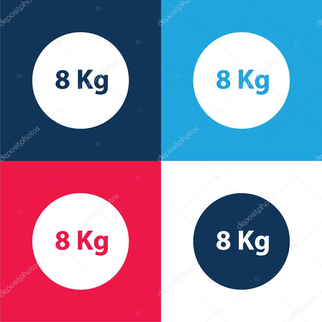 8 Kg Weight For Sports blue and red four color minimal icon set