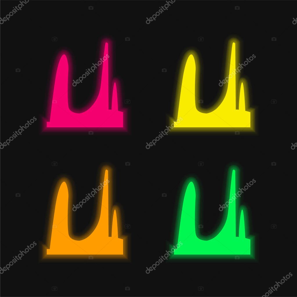 Afrikaans Language Monument, South Africa four color glowing neon vector icon