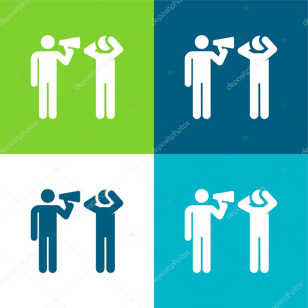 Announcement Flat four color minimal icon set