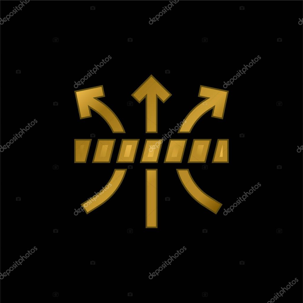 Breathable gold plated metalic icon or logo vector