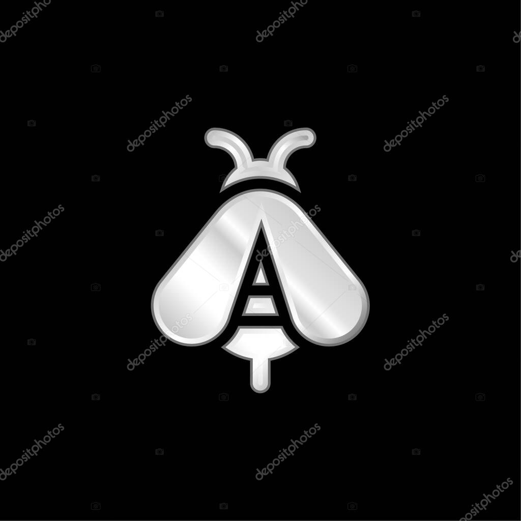 Bee silver plated metallic icon