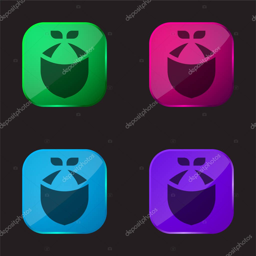 Bandana four color glass button icon