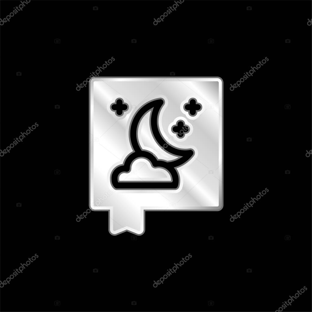 Book silver plated metallic icon