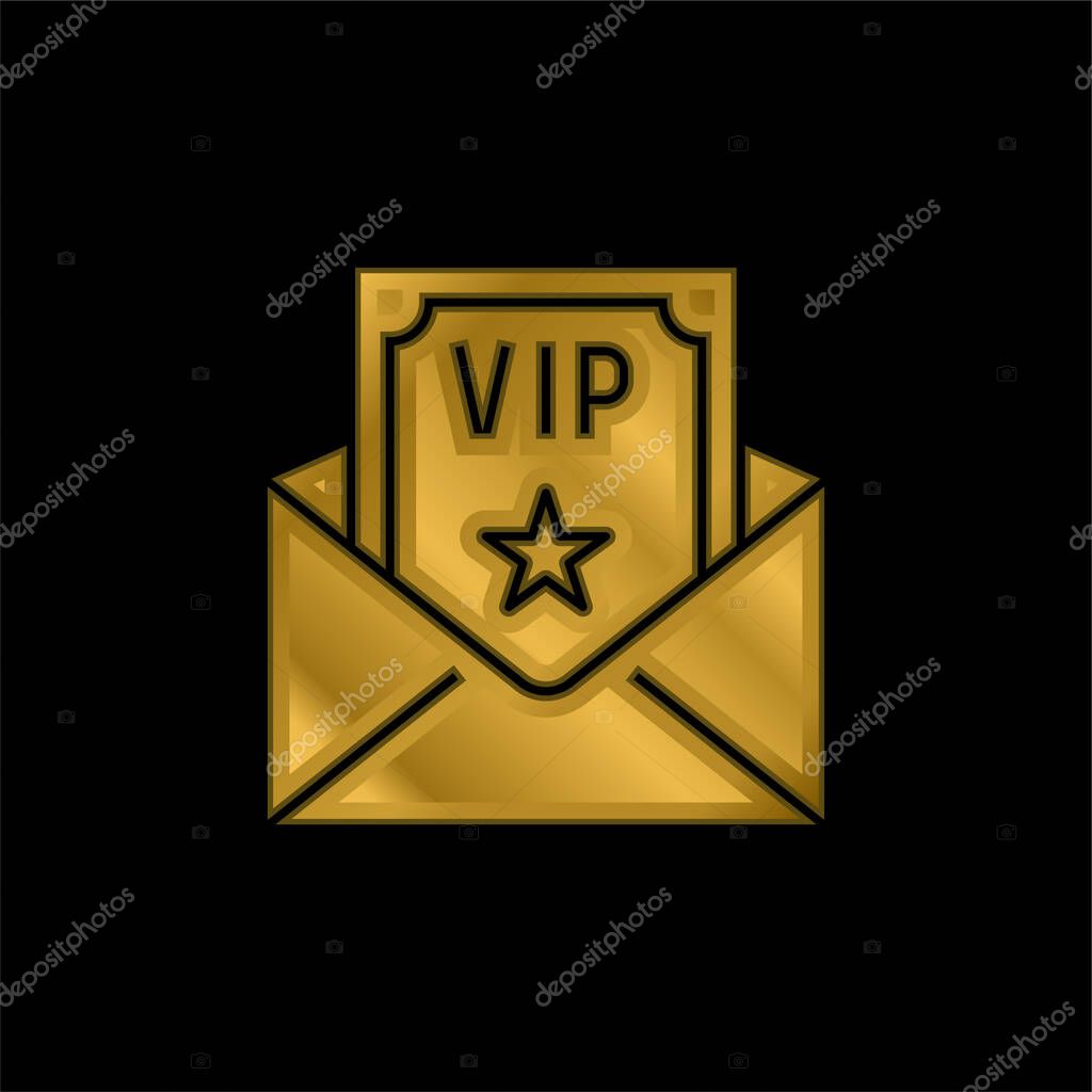 Birthday And Party gold plated metalic icon or logo vector
