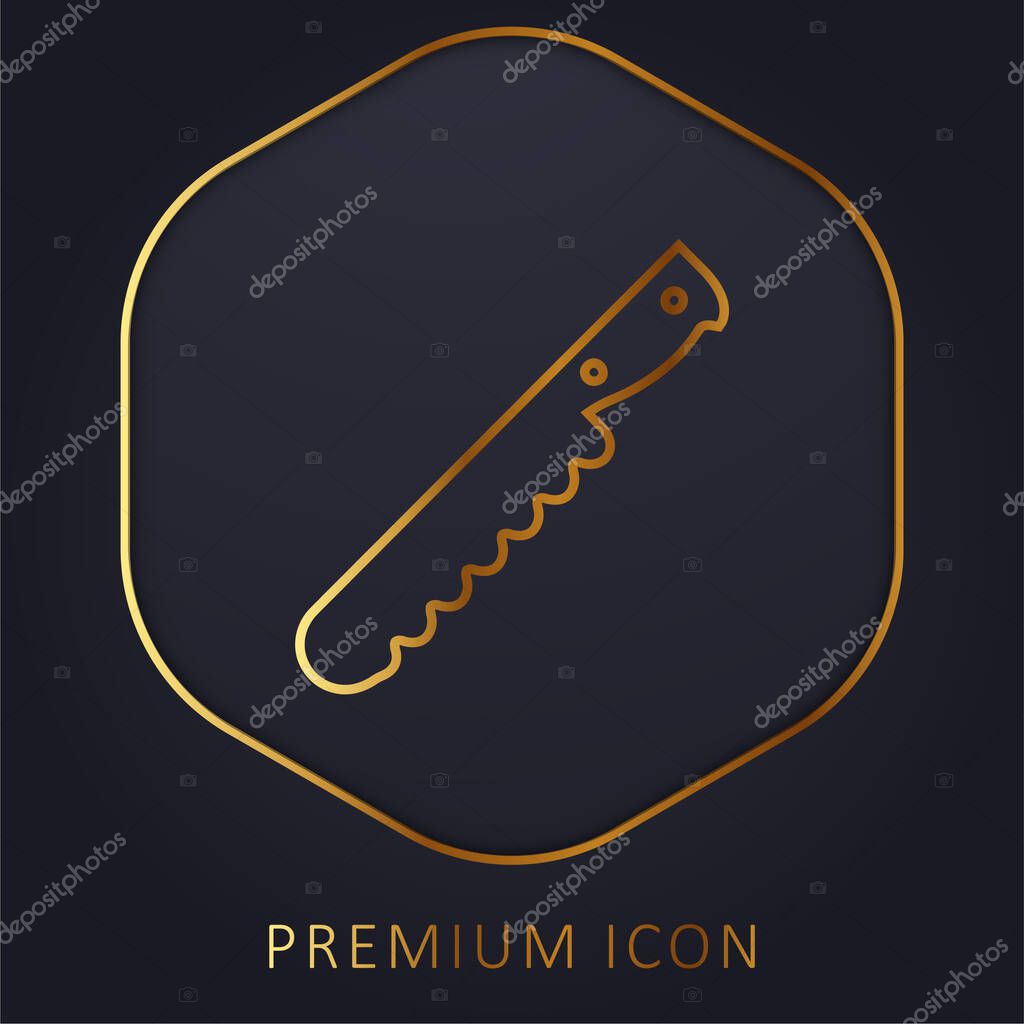 Bread golden line premium logo or icon