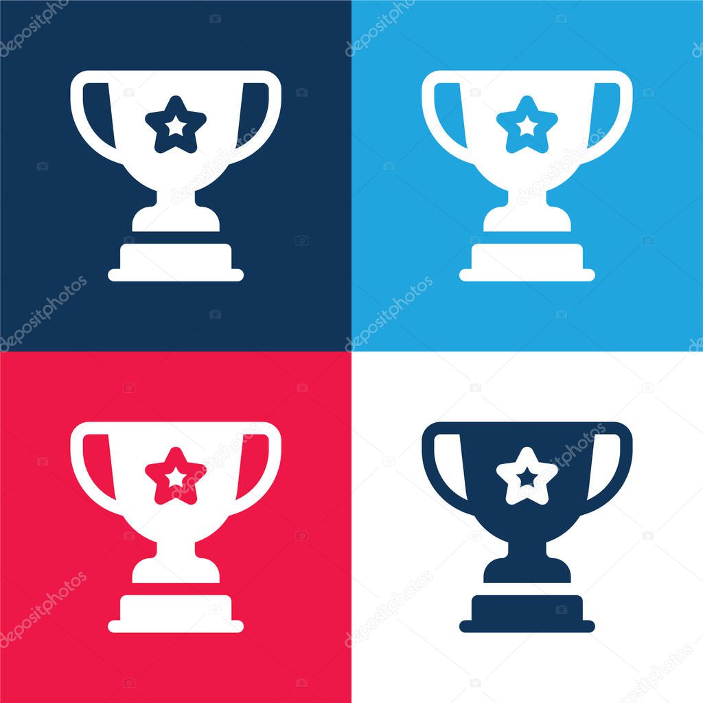 Award blue and red four color minimal icon set