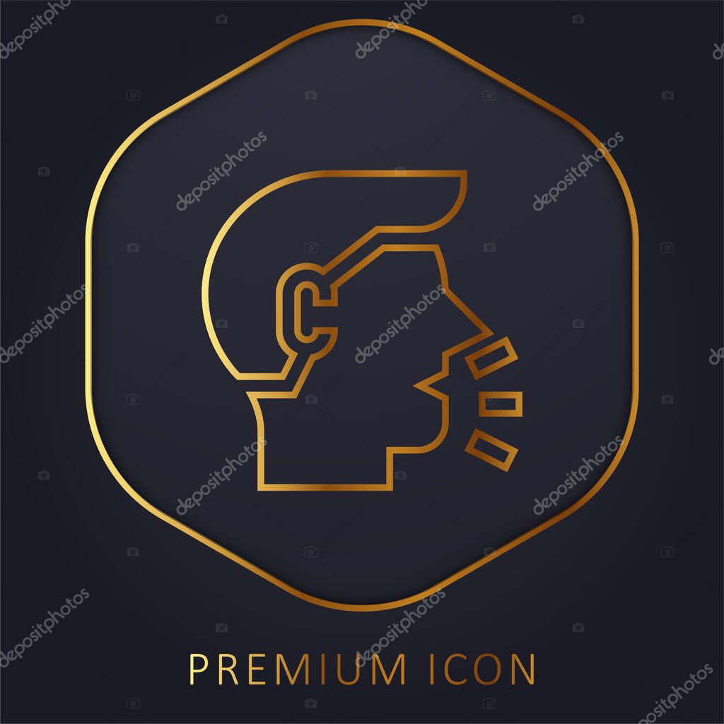 Breathable golden line premium logo or icon