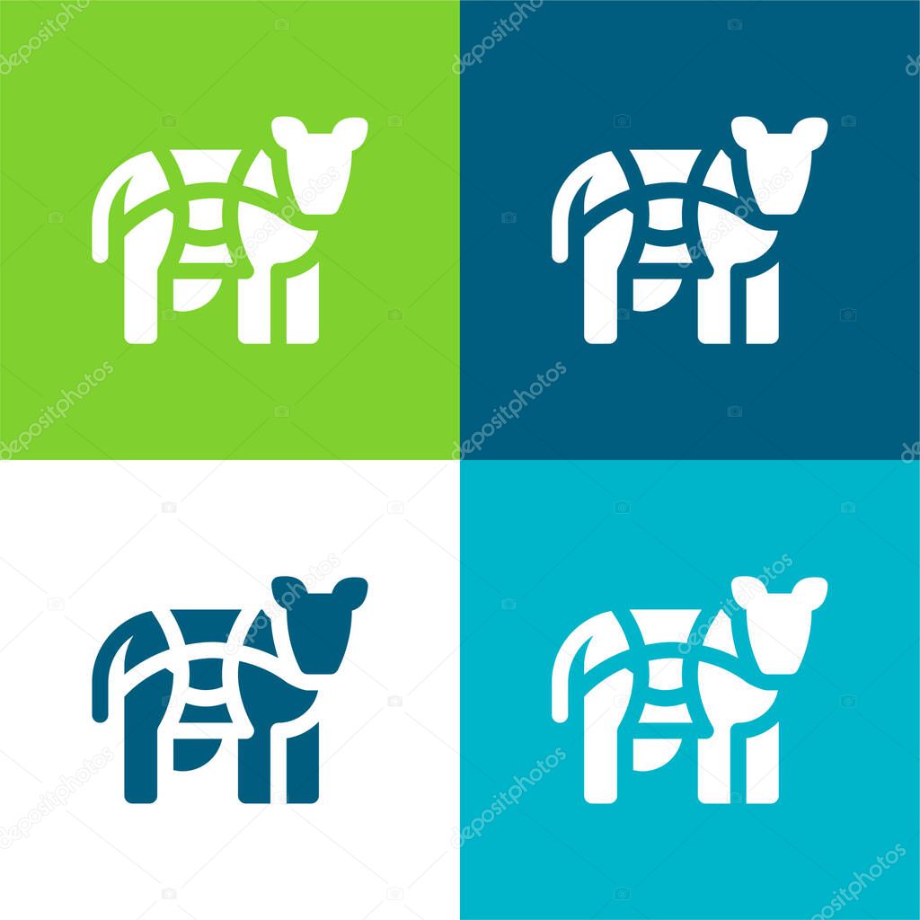 Beef Flat four color minimal icon set