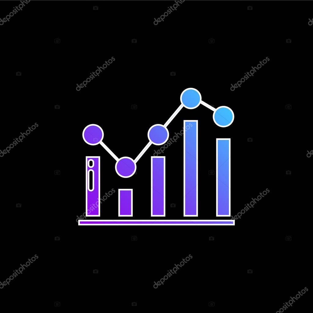 Bar Graph blue gradient vector icon