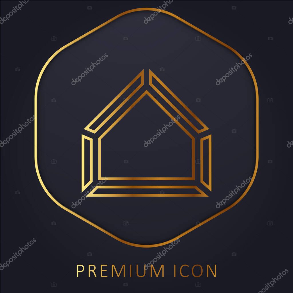 Base golden line premium logo or icon