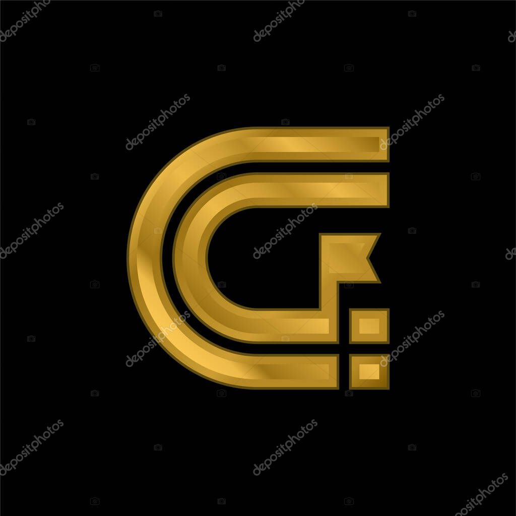 Athletics Track gold plated metalic icon or logo vector