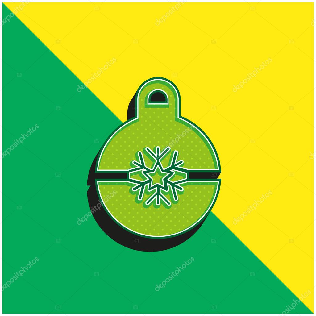 Bauble Green and yellow modern 3d vector icon logo