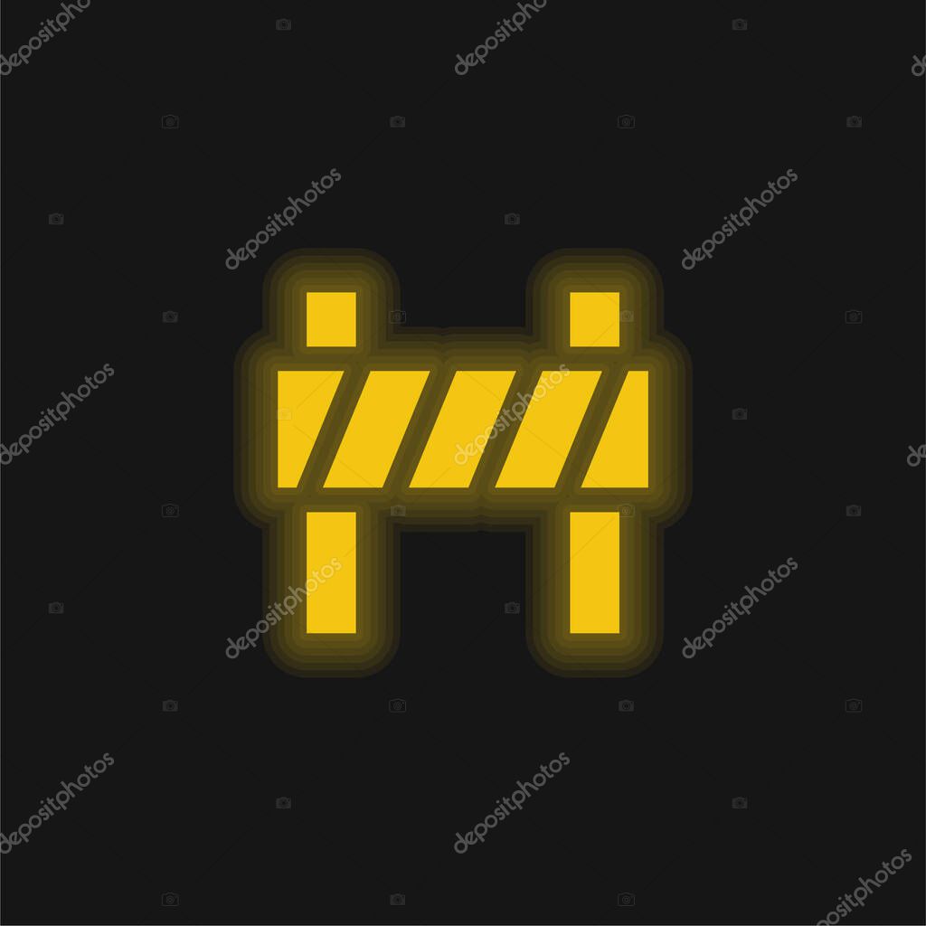 Barrier yellow glowing neon icon