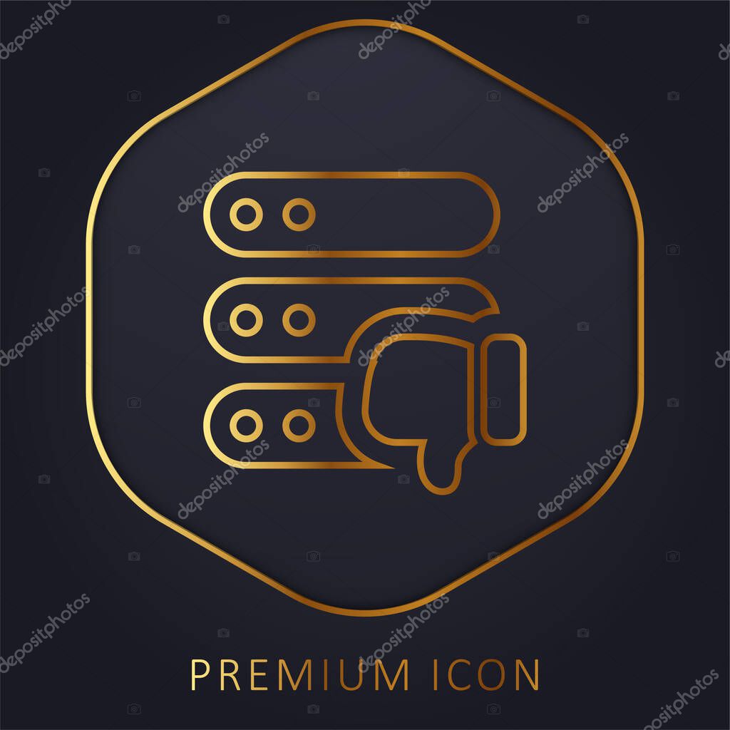 Bad Review golden line premium logo or icon