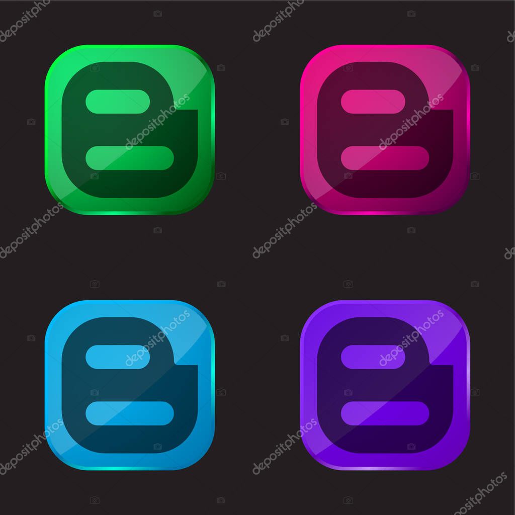 Blogger four color glass button icon
