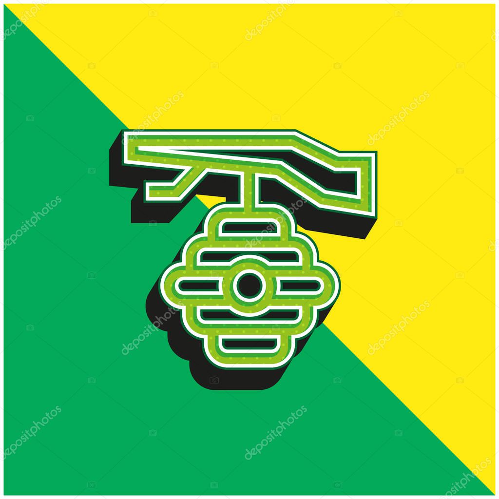 Beehive Green and yellow modern 3d vector icon logo