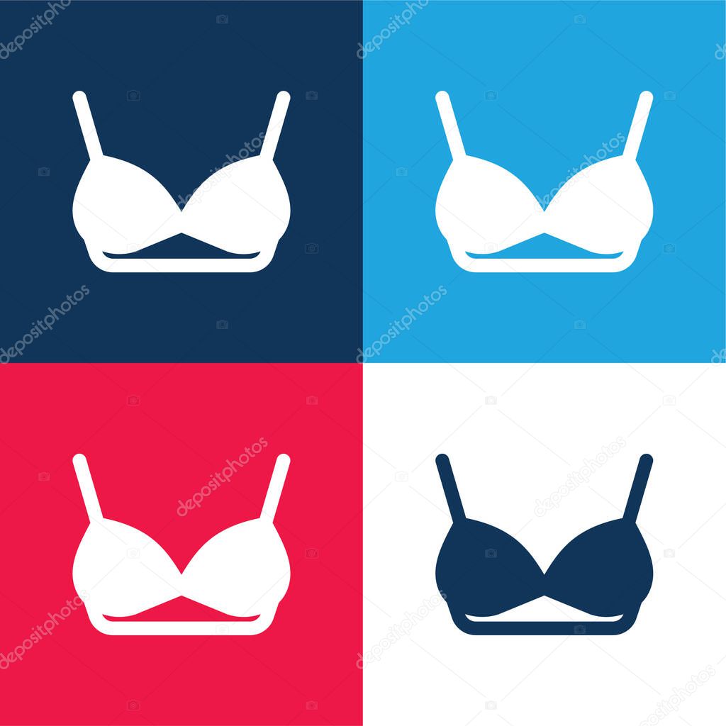 Bra blue and red four color minimal icon set