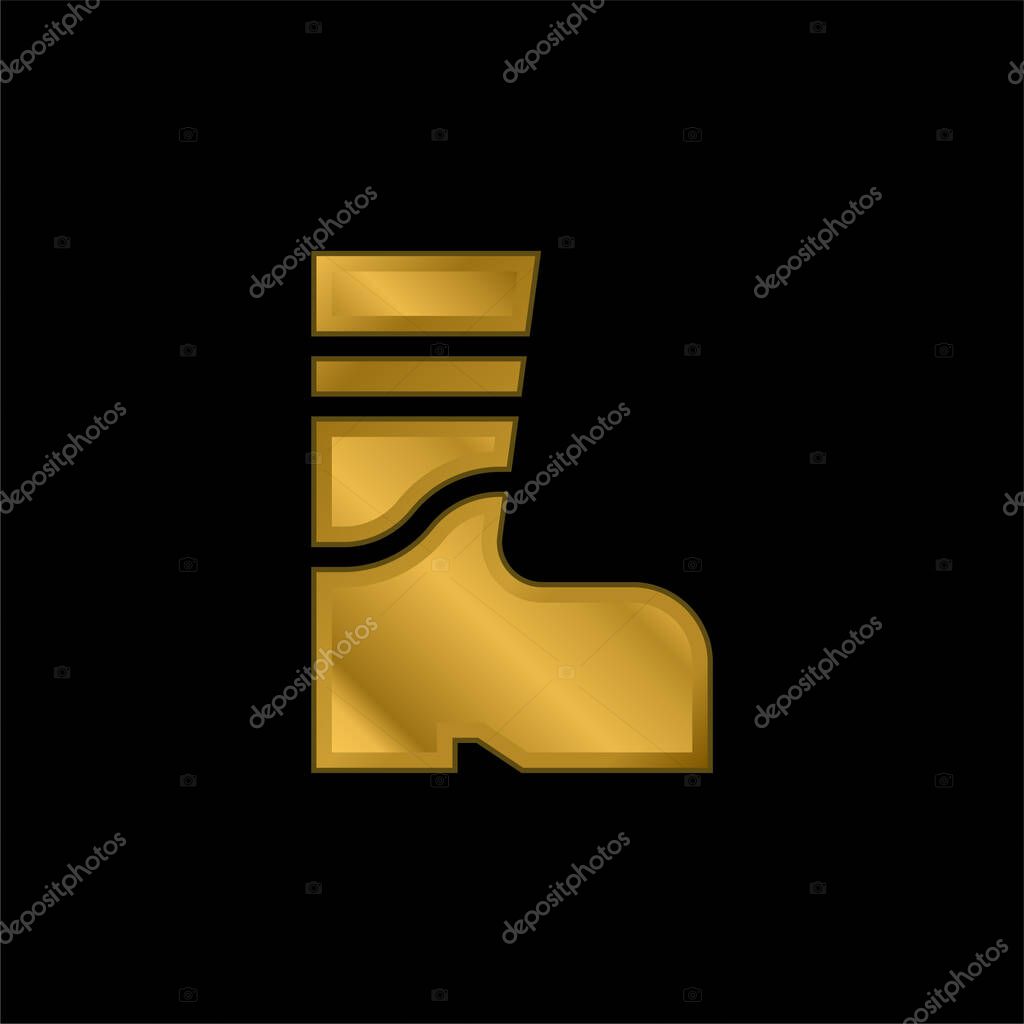 Boots gold plated metalic icon or logo vector