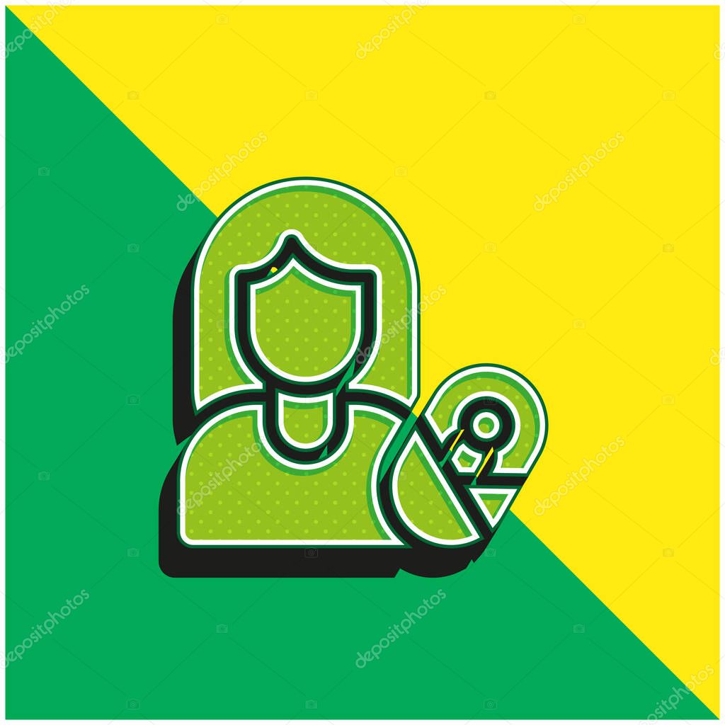 Adoptive Mother Green and yellow modern 3d vector icon logo