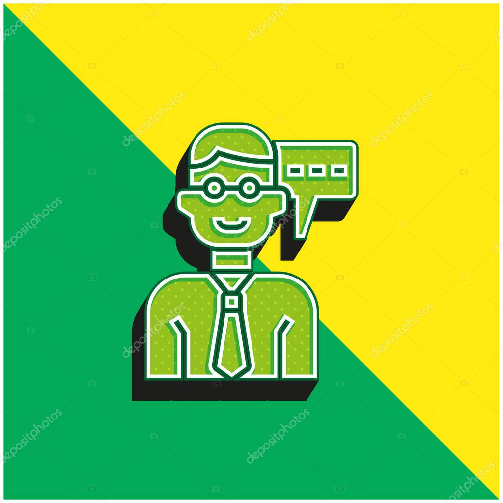 Advisory Green and yellow modern 3d vector icon logo