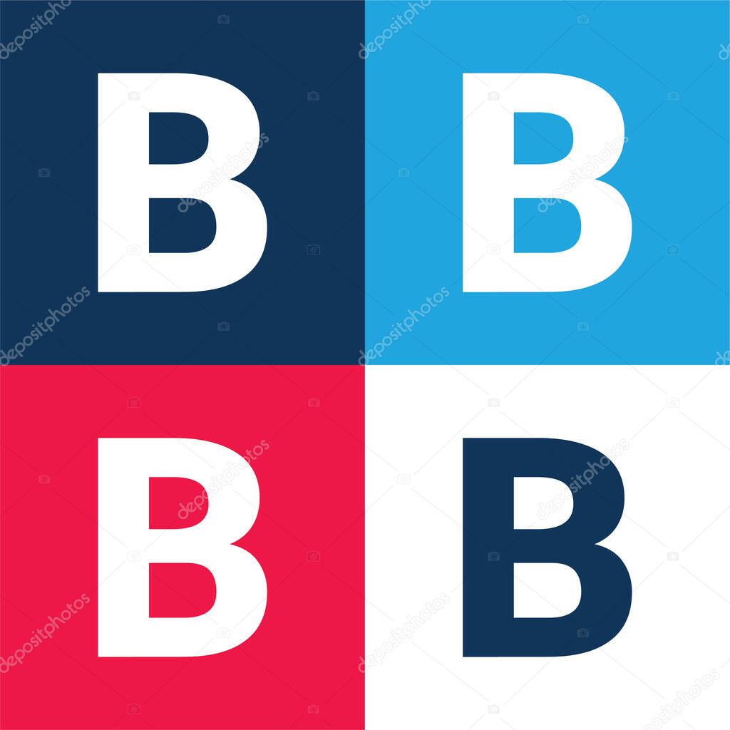 Bold blue and red four color minimal icon set