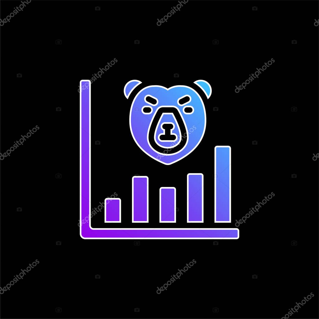 Bear Market blue gradient vector icon