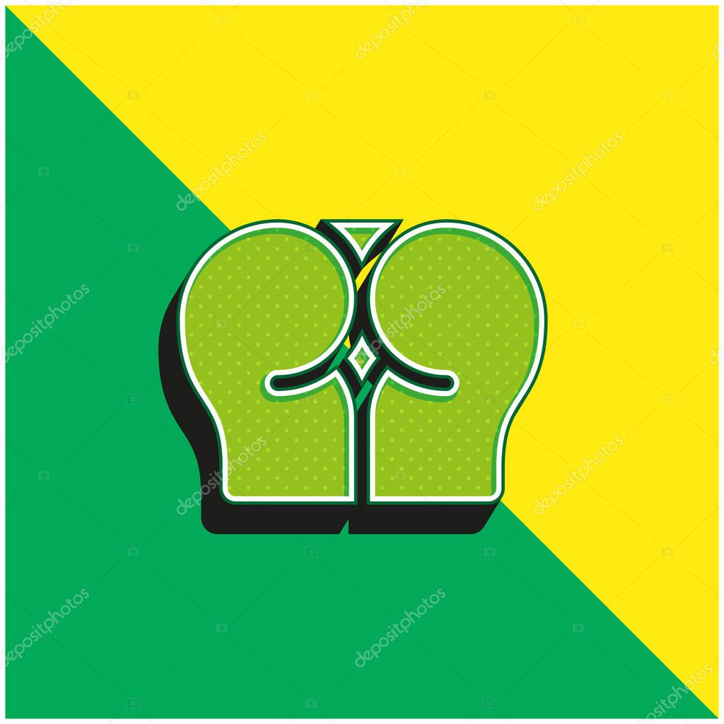 Anal Green and yellow modern 3d vector icon logo