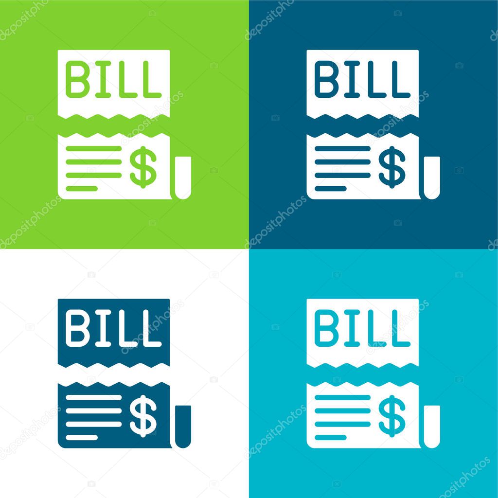 Bill Flat four color minimal icon set
