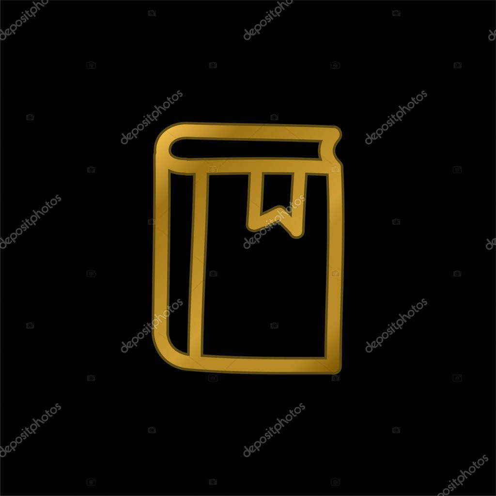 Agenda Hand Drawn Tool Outline gold plated metalic icon or logo vector