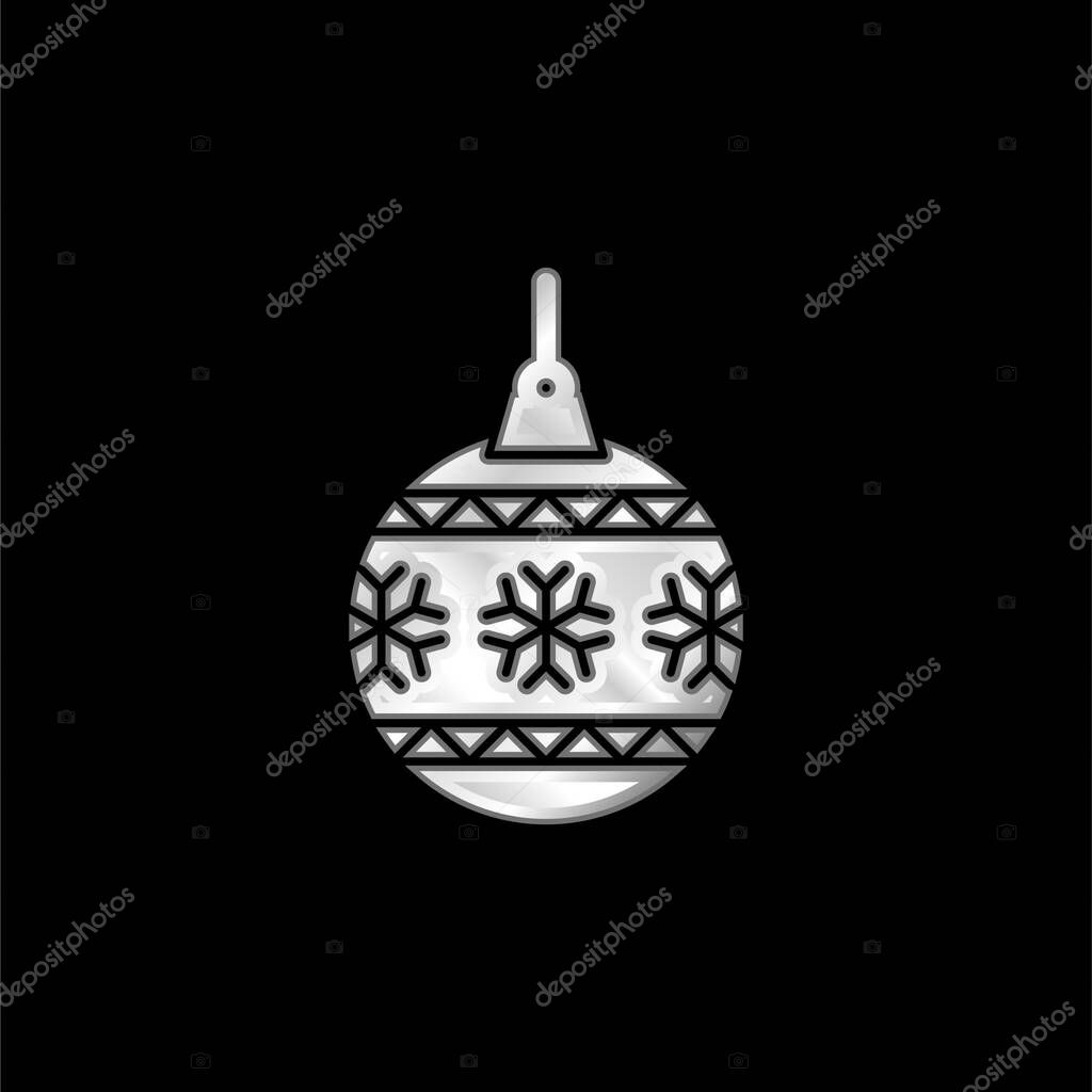 Bauble silver plated metallic icon