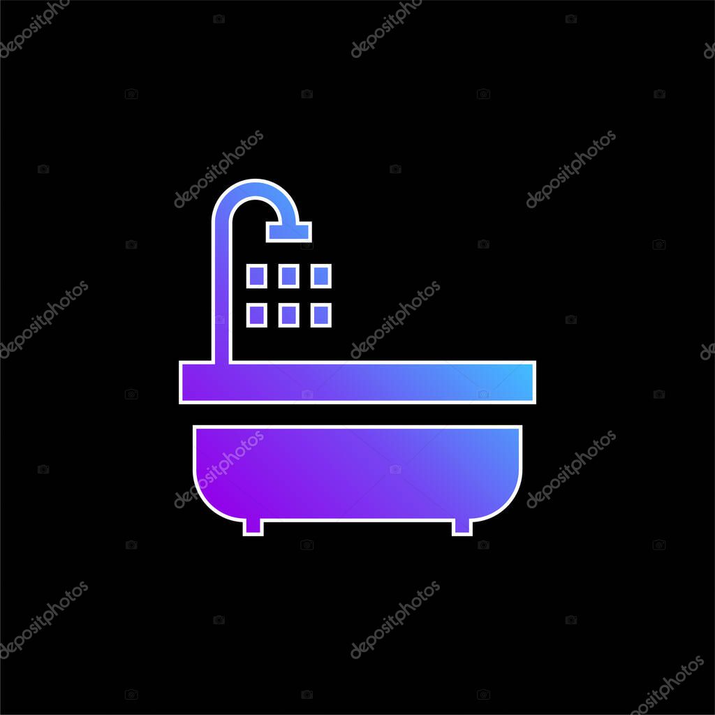 Bathtub blue gradient vector icon