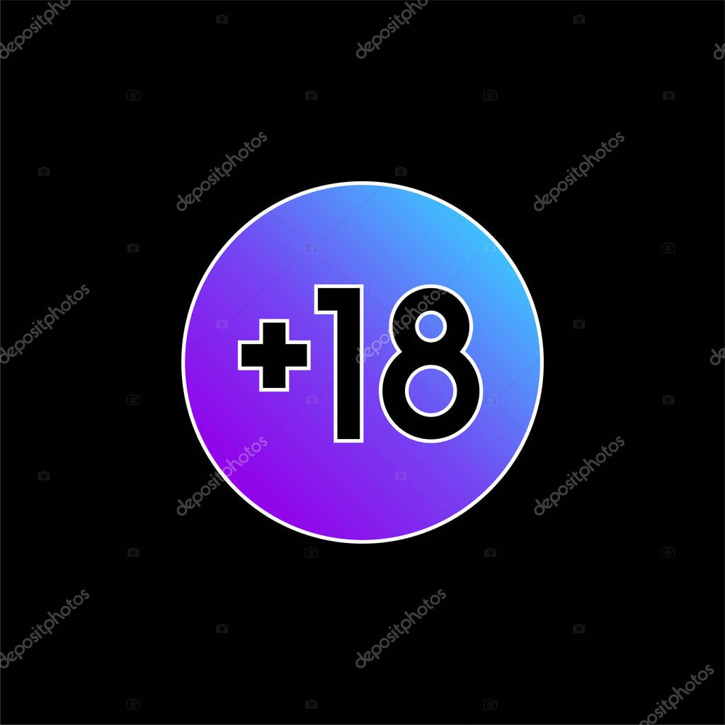 +18 blue gradient vector icon