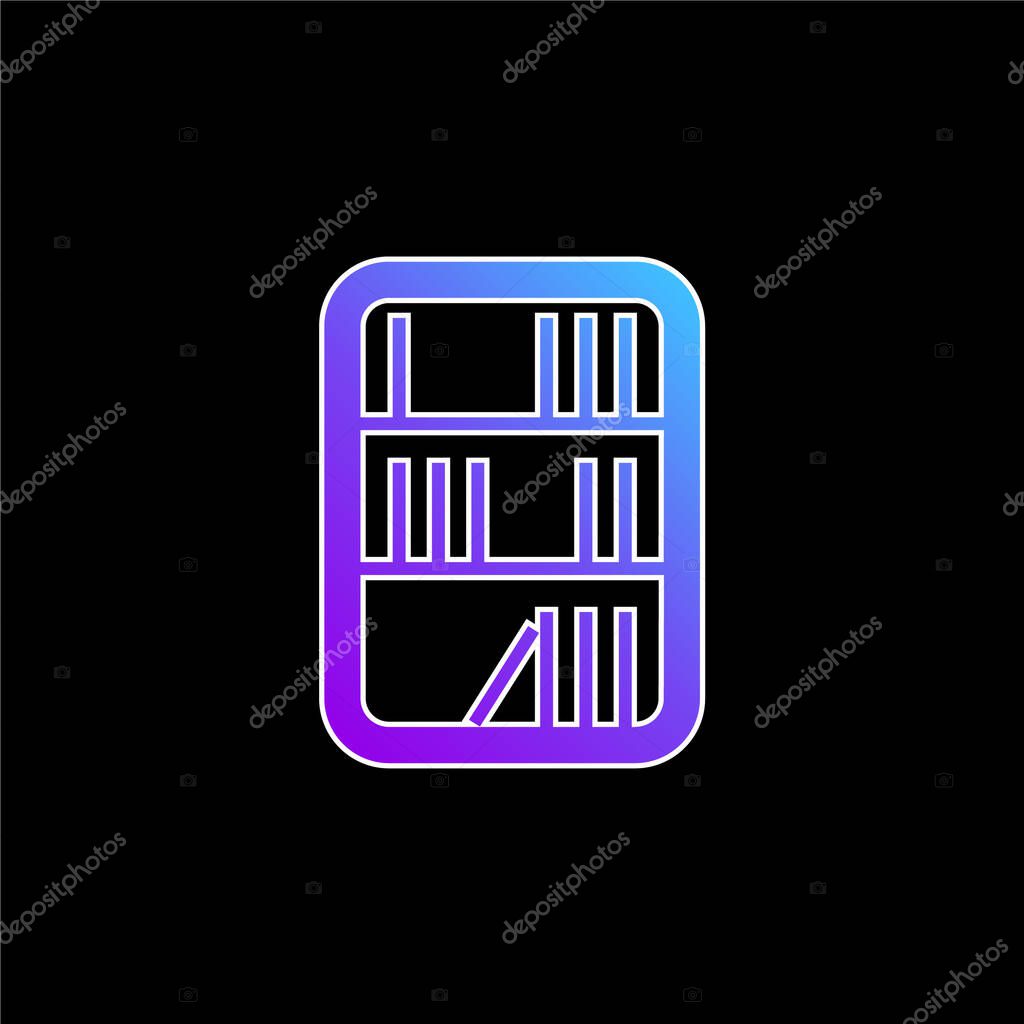 Books In A Library blue gradient vector icon