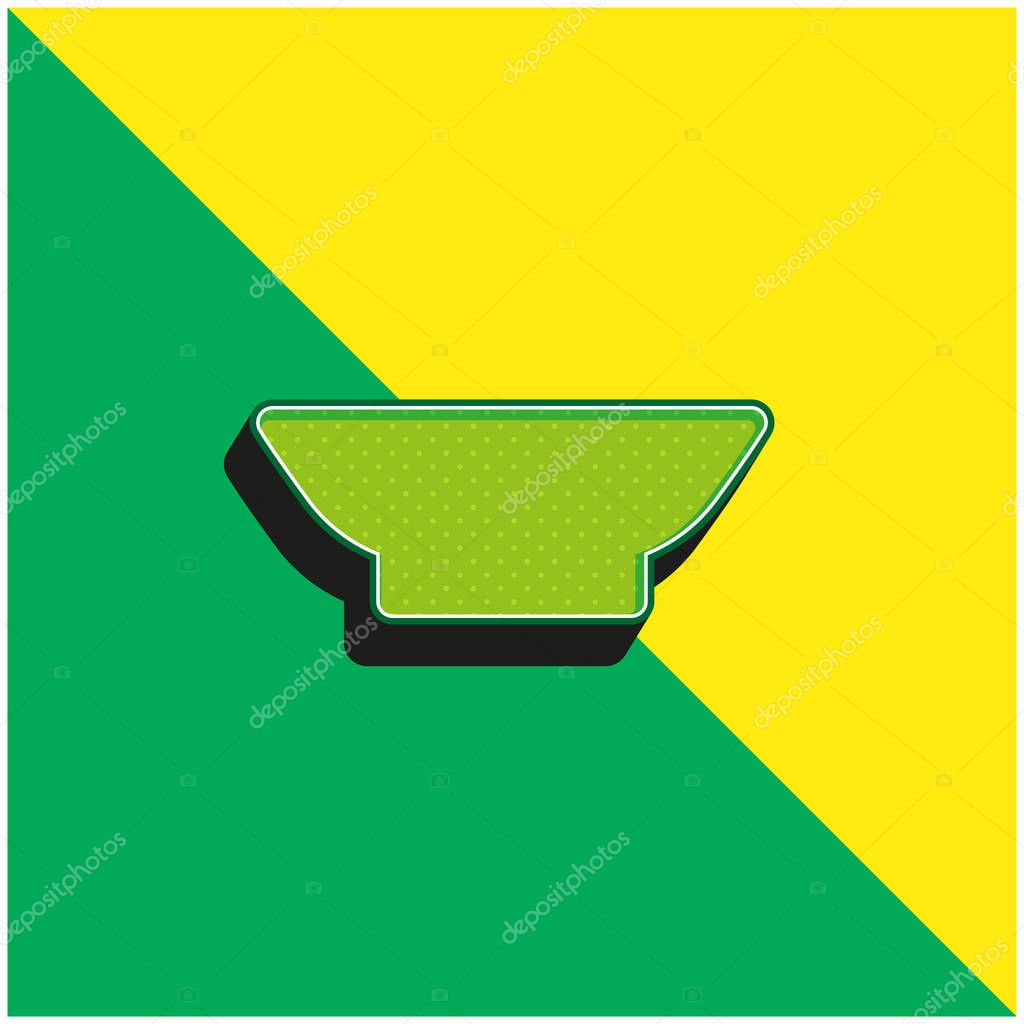 Bowl Green and yellow modern 3d vector icon logo