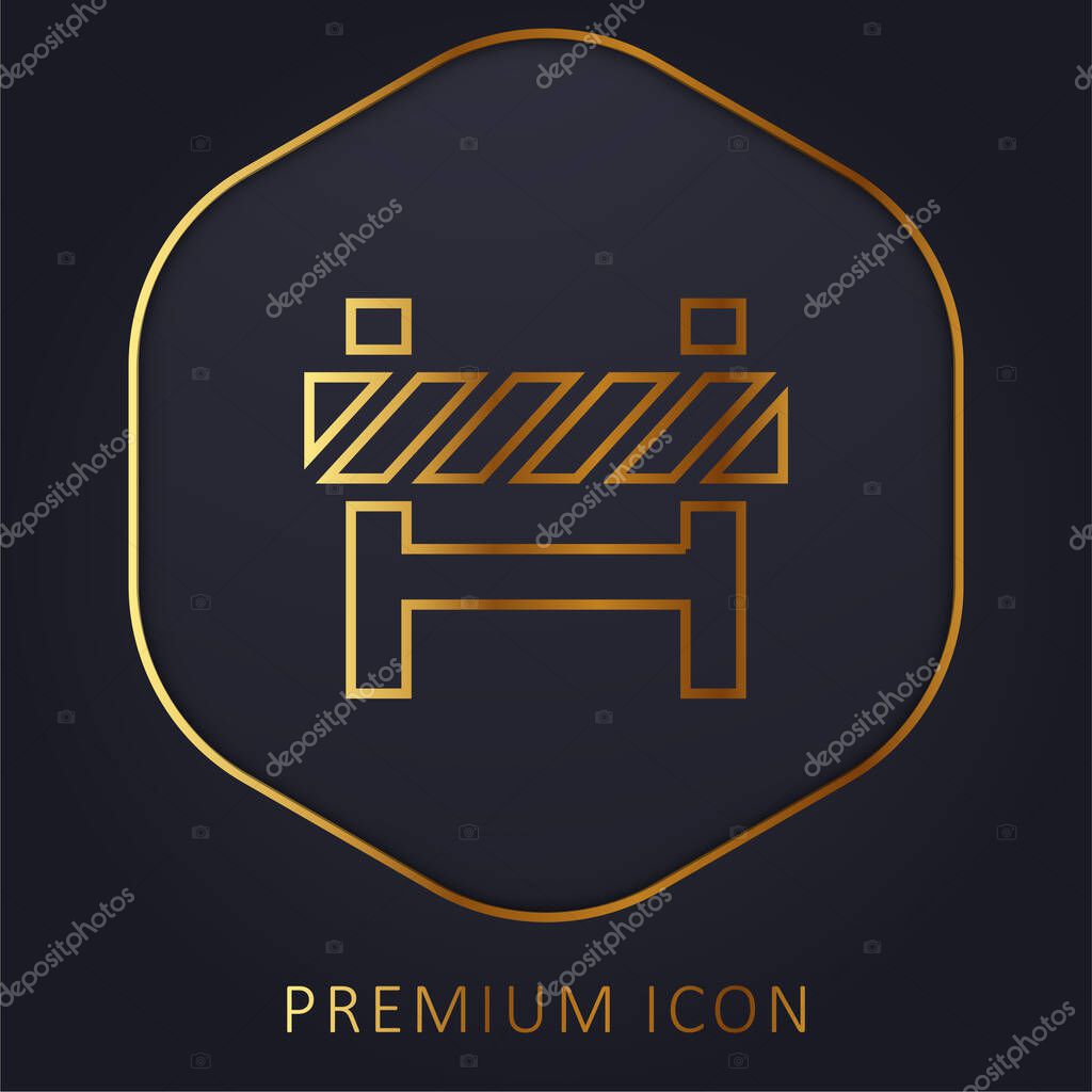 Barrier golden line premium logo or icon