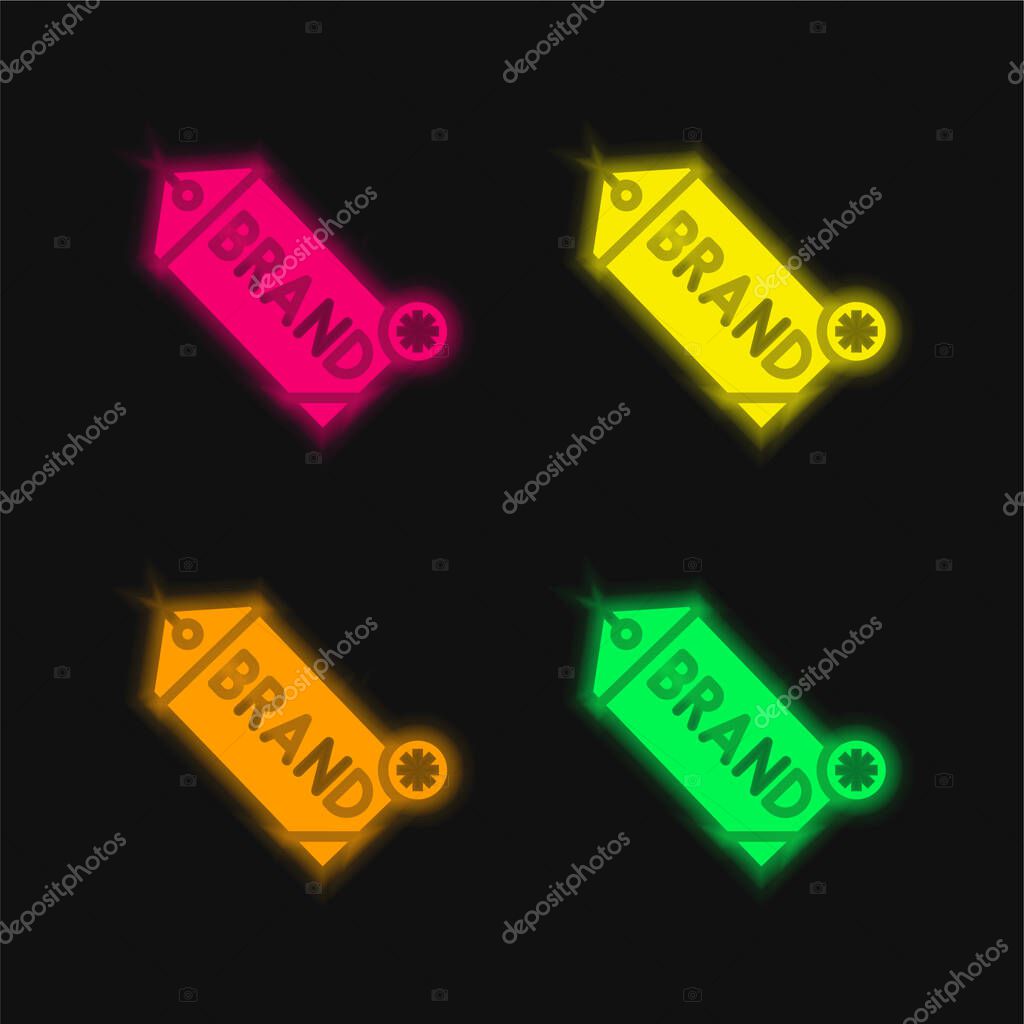 Brand four color glowing neon vector icon