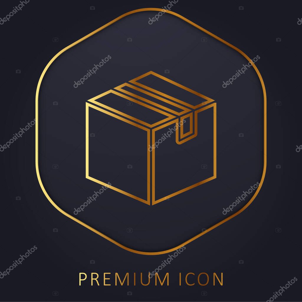 Box golden line premium logo or icon