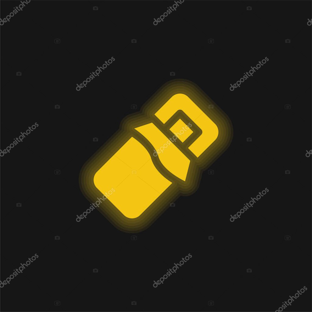 Bar yellow glowing neon icon