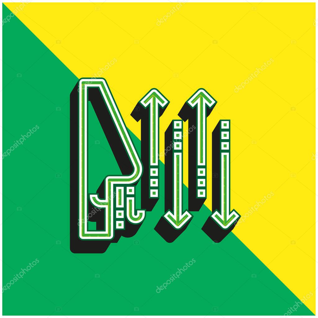 Breathing Green and yellow modern 3d vector icon logo