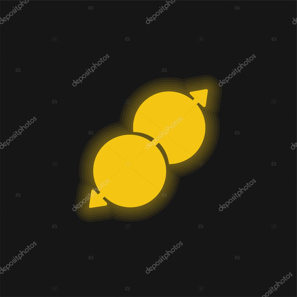 Arrow Localization yellow glowing neon icon